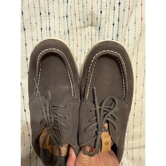 Sperry Men’s Coastal Plushwave Gray Leather Boat Shoe Size 8 - Picture 5 of 5